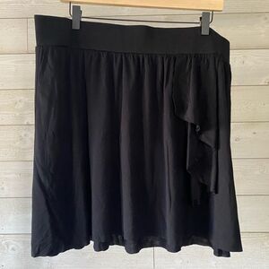 Ann Taylor Loft XL Black mini skirt with raw bottom edge NWT
